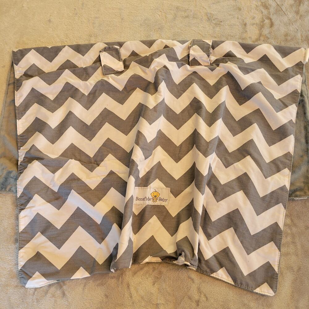 Baby Car Seat Cover Bonafide Baby Mink Fleece Soft Chevron Minimalist Design